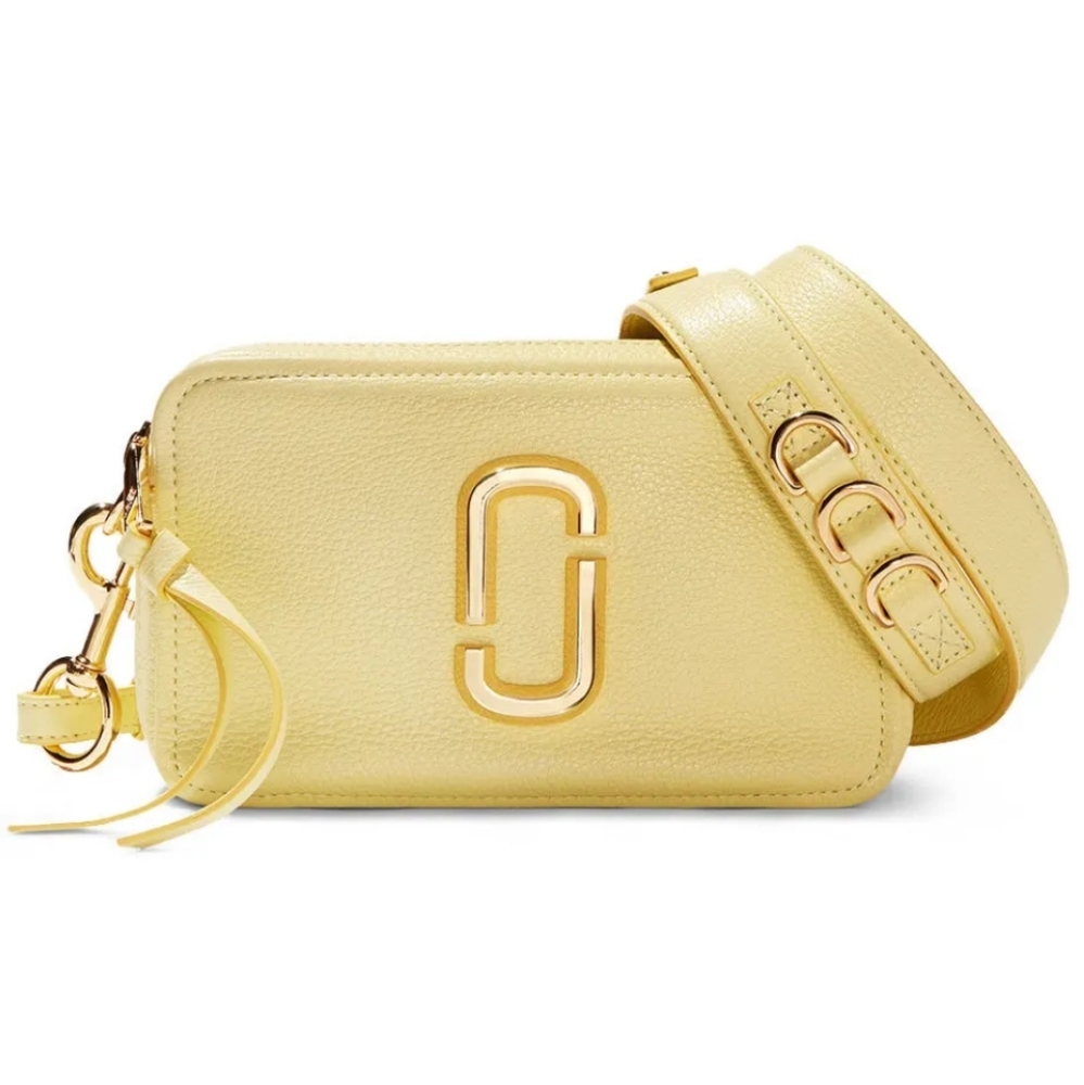 Marc Jacobs Meringue Softshot Crossbody Bag Light Yellow Leather